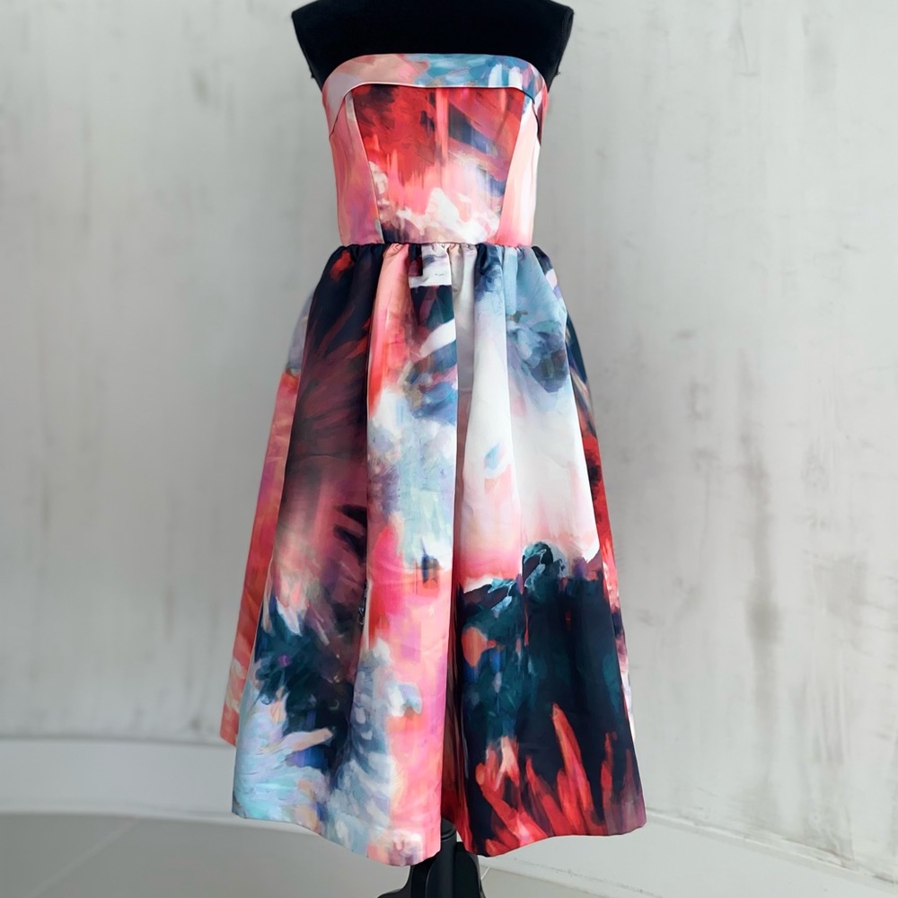 Parker Black Random Marble Dress. Size 6
